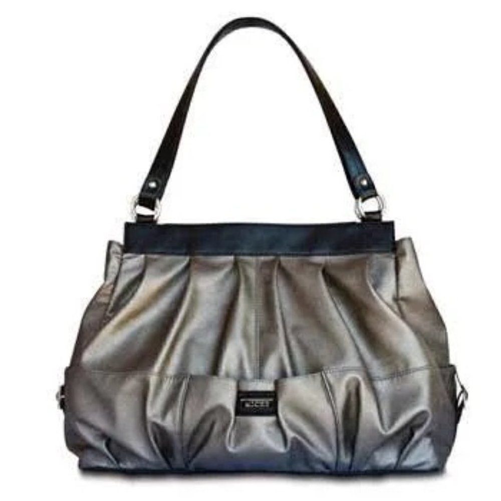 Miche Oakley Prima Silver Pewter Faux Leather tote bag